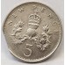 GREAT BRITAIN UK 1980 . FIVE 5 PENCE . ERROR . CLIPPED PLANCHET